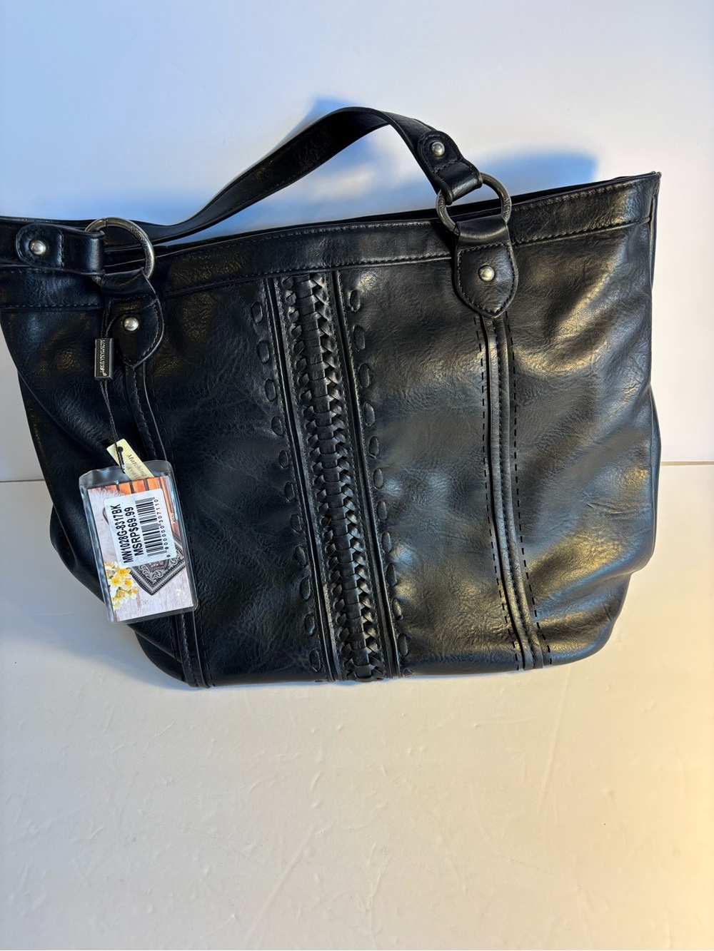 Montana West Select Concealed Carry Black Braided Accent Shoulder Bag